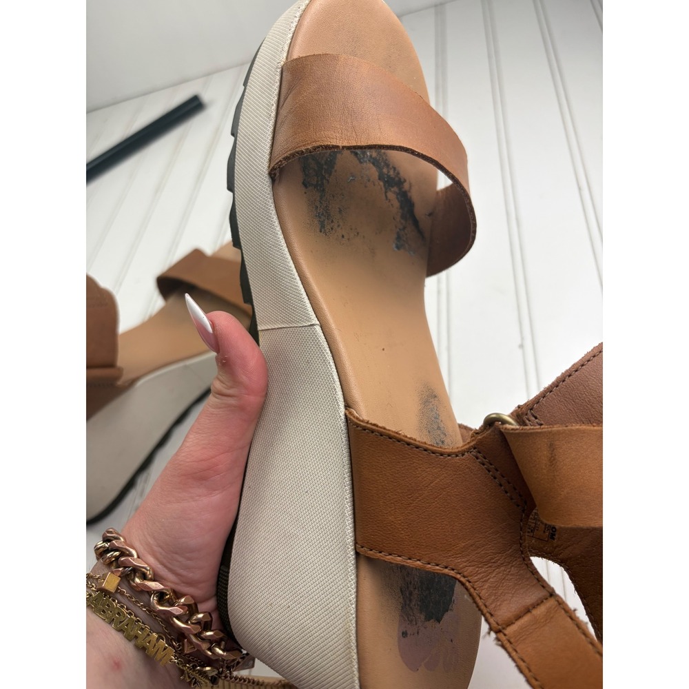 Sorel Joanie II Cameron Slingback Leather Wedge Sandals Women's Size 8.5 - Picture 8 of 10